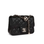 Chanel   Quilted Enamel CC Pearl Crush Mini Flap Black - Image 2