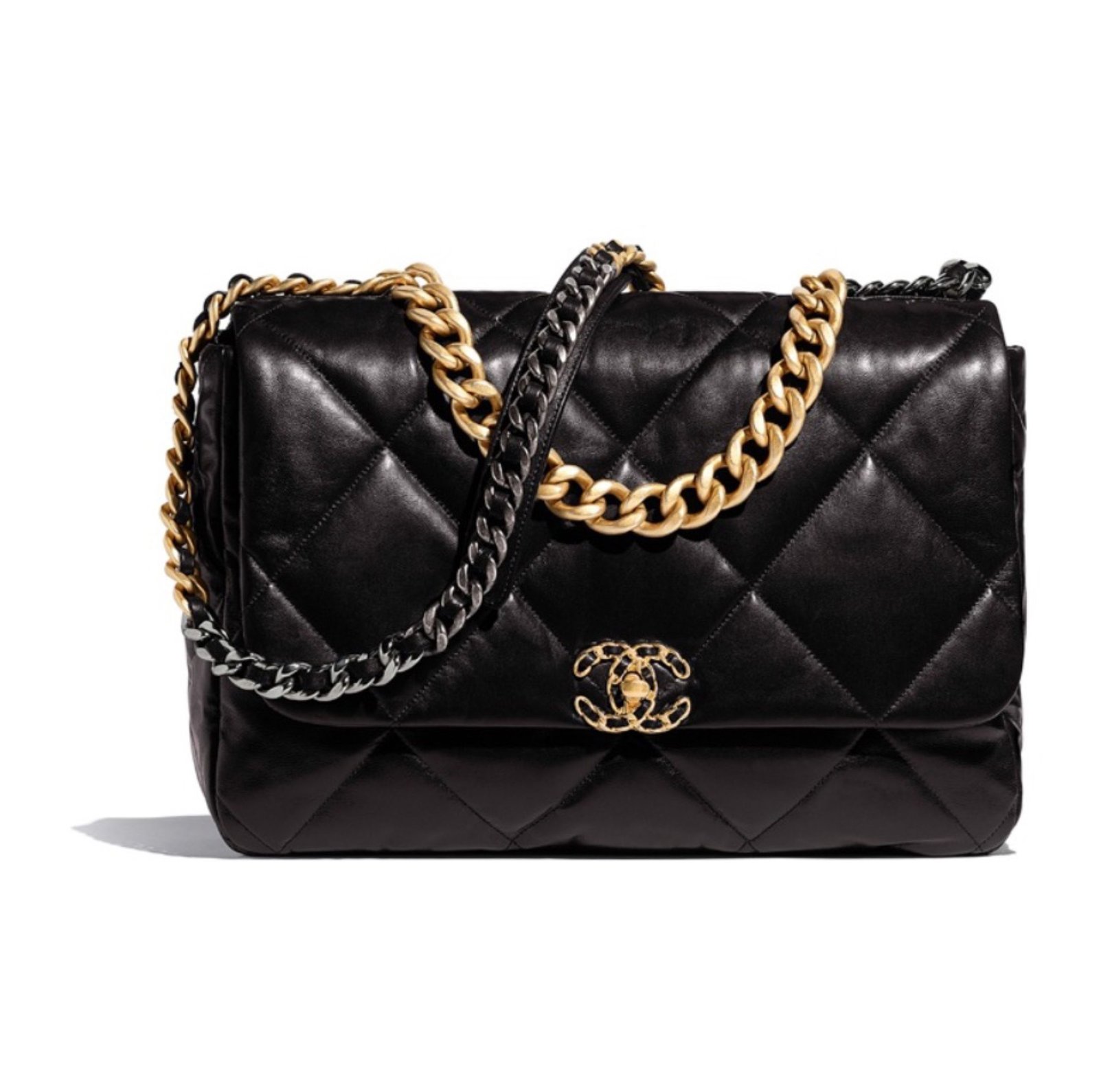 Chanel 19bag   Gold Buckle Shoulder Crossbody Bag