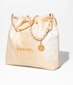 CHANEL 22 HANDBAG Pearly Shaded Calfskin & Gold-Tone Metal Ecru & Golden - Image 2