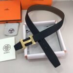 Hermes H Belt Buckle & Reversible Black For Women, Women Belt 380MM