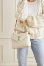 SAINT LAURENT YSL Loulou Small Quilted Leather Shoulder Bag white - Image 6