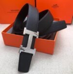 Hermes H Belt Buckle & Reversible Black For Women, Women Belt 380MM - Image 3