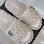 Chanel  All kinds of Woven Fabrics  Sandals Slide - Image 4