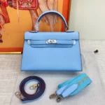 Hermès Kelly22 Silver Buckle Epsom Tote - Image 9