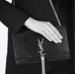 Saint Laurent YSL Kate Tassel Crocodile Leather Bag - Image 2