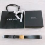 Chanel Belt With Ribbon Buckle Black Women Belt 30MM - Image 5