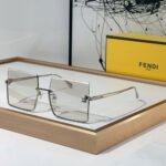Fendi  Half Frame Thin Metal Frame Sunglasses Top quality - Image 3