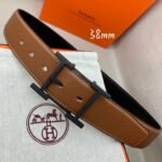 Hermes H Belt Buckle & Reversible Brown For Women, Women Belt 380MM - Image 8