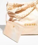 CHANEL 22 HANDBAG Pearly Shaded Calfskin & Gold-Tone Metal Ecru & Golden - Image 3