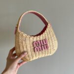 MIU MIU Hobo Woven Wicker Shoulder Bag Crossbody Bag - Image 2
