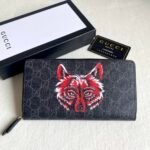 Gucci Unisex GG Supreme Printed Long Zipper Wallet - Image 7