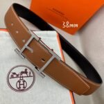 Hermes H Belt Buckle & Reversible Brown For Women, Women Belt 380MM - Image 4