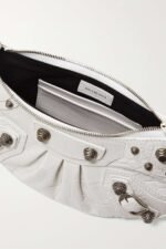 BALENCIAGA Le Cagole mini studded croc-effect leather shoulder bag white - Image 2