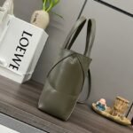 Loewe Mini Puzzle Fold Tote in shiny calfskin Green - Image 3
