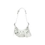 BALENCIAGA Le Cagole XS studded crinkled-leather shoulder bag White - Image 2