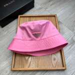 Prada Flat Top Classic Triangle Labeled Iron Fisherman's Hat Sunhat - Image 6