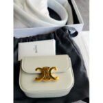 Celine MINI TRIOMPHE IN SHINY CALFSKIN white Very Rare Colour - Image 4