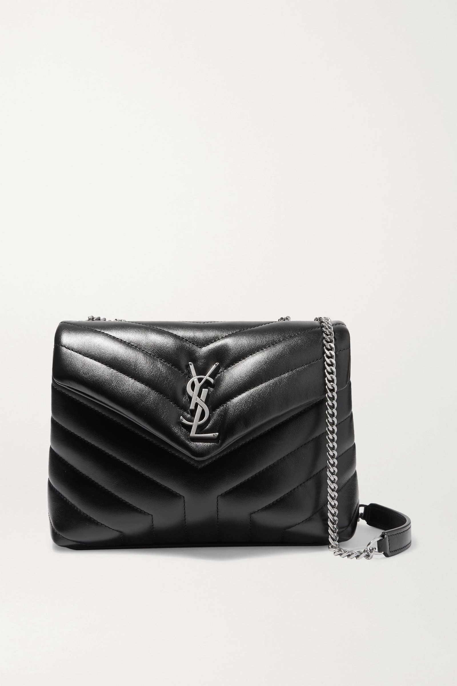 SAINT LAURENT Loulou small quilted leather shoulder bag black