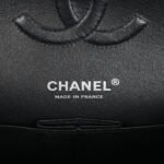 Chanel Shiny Crumpled Calfskin Quilted Medium Double Flap So Black - Image 7