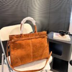 Prada Large suede handbag - Image 7