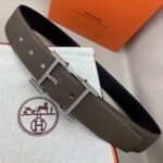 Hermes H Belt Buckle & Reversible Brown For Women, Women Belt 380MM - Image 7