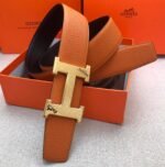 Hermes H Belt Buckle & Reversible Brown For Women, Women Belt 380MM - Image 4