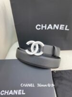 Chanel Belt With Double C Buckle Black Women Belt 30MM