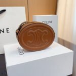 Celine Cuir Triomphe Oval Leather Shoulder Bag Crossbody Bag - Image 2