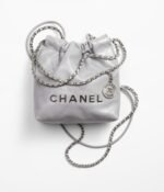 CHANEL 22 MINI HANDBAG Calfskin & Silver Metal Grey