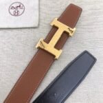Hermes H Belt Buckle & Reversible Brown For Women, Women Belt 380MM - Image 4