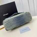 SAINT LAURENT YSL Loulou Puffer Denim Leather Bag - Image 6