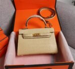 Hermes Kelly Gold Buckle Bag-Crocodile - Image 4