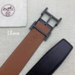 Hermes H Belt Buckle & Reversible Brown For Women, Women Belt 380MM - Image 7