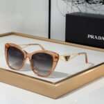 Prada Mirror leg Hollowed Out Stereoscopic Logo  sunglasses Top quality