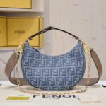 Fendi graphy Small Light blue FF denim fabric bag - Image 2