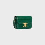 Celine Teen Triomphe Bag In Niloticus Crocodile Green - Image 2