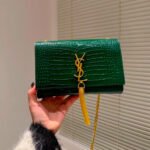 Saint Laurent YSL Kate Tassel Crocodile Leather Bag - Image 9