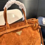 Prada Large suede handbag - Image 6