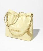 CHANEL 22 SMALL HANDBAG Calfskin & Silver Metal Yellow - Image 2