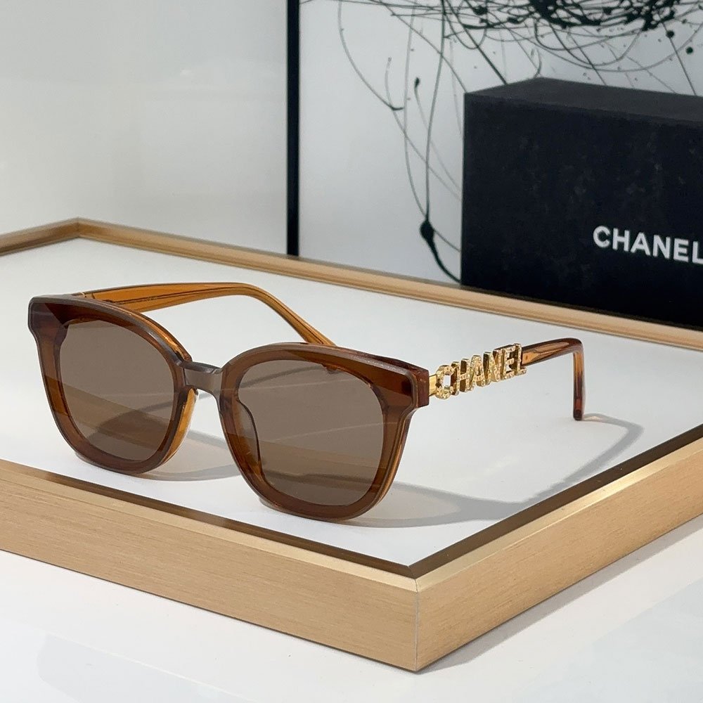 Chanel Mirror leg Hollowed out Logo Sunglasses Top quality