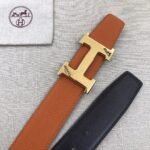Hermes H Belt Buckle & Reversible Brown For Women, Women Belt 380MM - Image 3