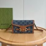 Gucci Horsebit 1955 Canva&Leather Shoulder Bag - Image 4