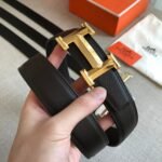 Hermes H Belt Buckle & Reversible Strap Black For Women, Women Belt 380MM - Image 2