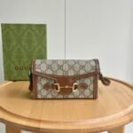 Gucci Horsebit 1955 Canva&Leather Shoulder Bag - Image 3