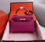 Hermes Kelly Gold Buckle Bag-Crocodile - Image 3