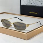 Balenciaga  Metal Mirror leg hollowed Out B Letter Logo   sunglasses Top quality - Image 4