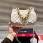 Chanel Small CC Crumpled Calfskin Wavy Hobo crossbody bag