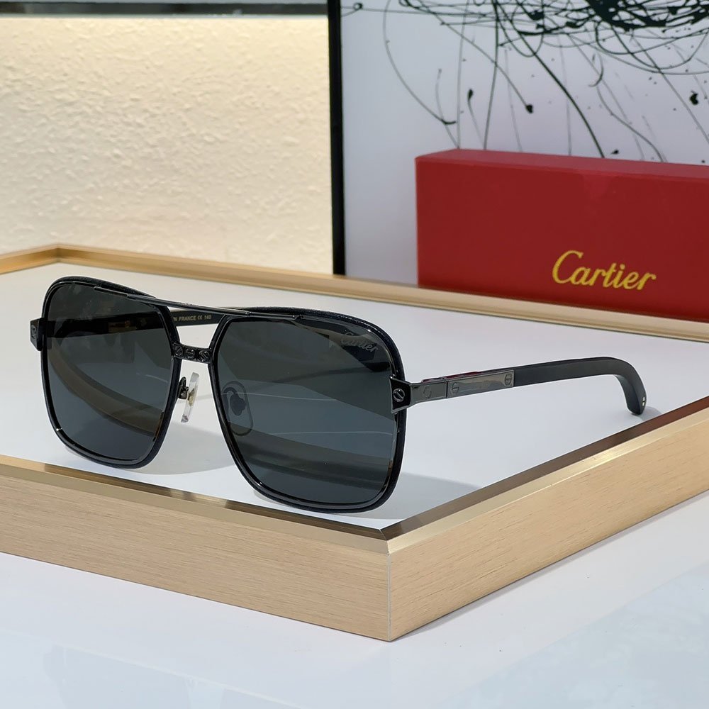 Cartier Metal Side Color Matching Aviator Sunglasses Top quality