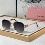 MIU MIU  Slim Metal Logo Mirror Legs Sunglasses Top quality - Image 6