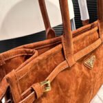 Prada Large suede handbag - Image 10